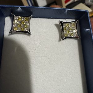 14k White Gold Natural Diamond Earrings